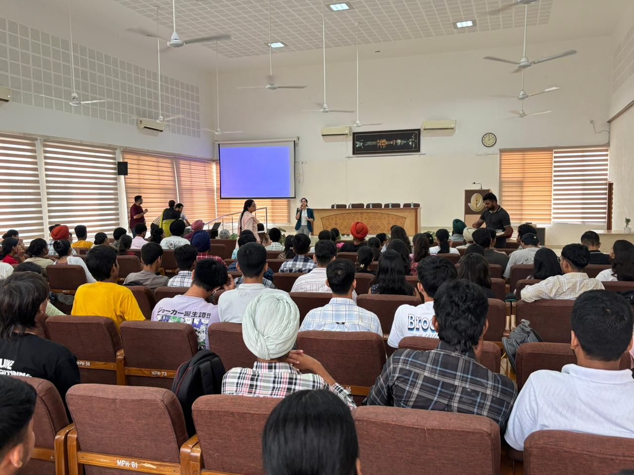Talks on gender norms and digital detox at the Gender Sensitization Programme & Mammography Camp, August 2025.
